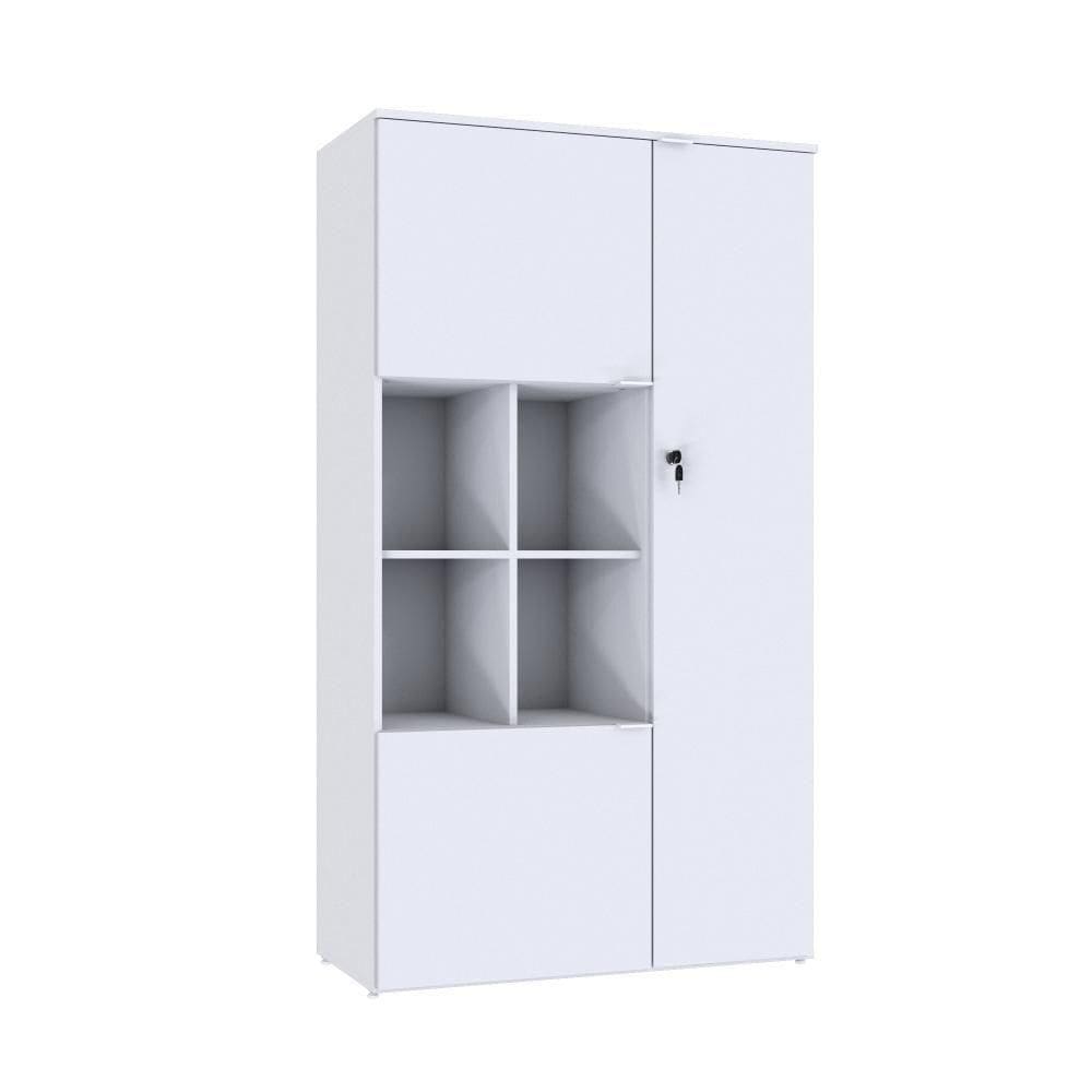 Armário Alto Com nicho E 03 Portas 161,5x90x42cm Wlan90 Branco Chess