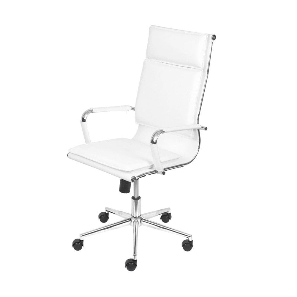 Cadeira OR-3304 Alta em PU com Base Cromada Rodízio OR Design