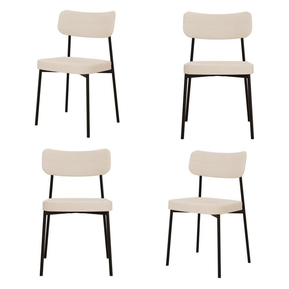 Cadeira Mynna Fixa C/4 Pes 525 X 470 X 790 Mm C/4 Un. Corriente Areia Corriente Areia