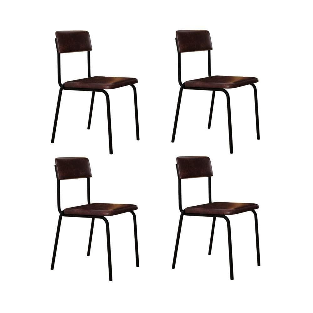 Cadeira Fit Fixa C/4 Pes 475 X 505 X 810 Mm C/4 Un. Courino Café Courino Café