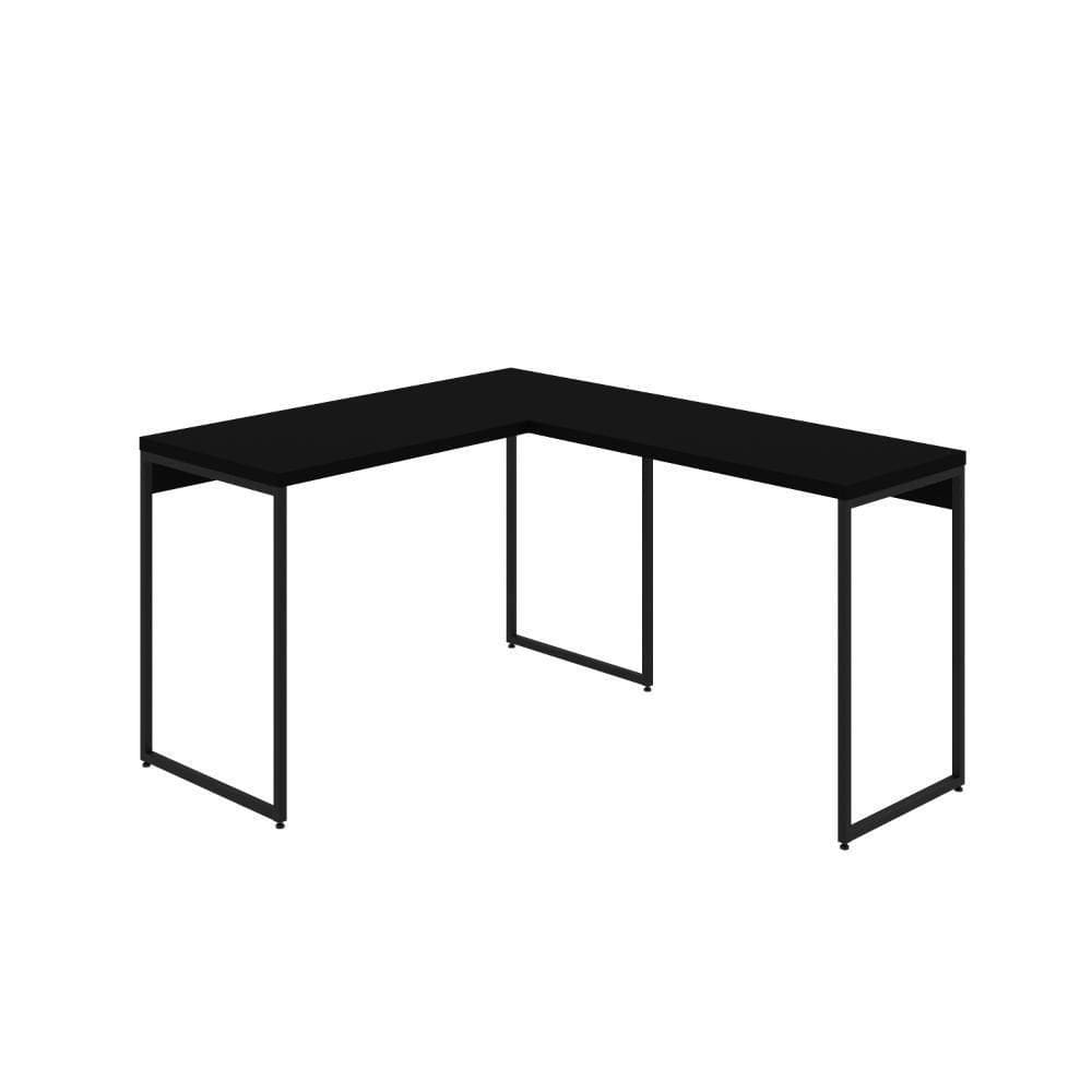 Mesa Em L Dynamica Office 120x140x75cm Preto ônix - Preto ônix -