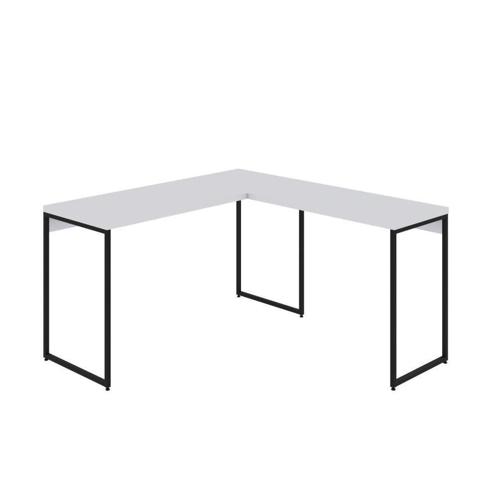 Mesa Em L Dynamica Office 135x140x75cm Branco Chess - Branco Chess -