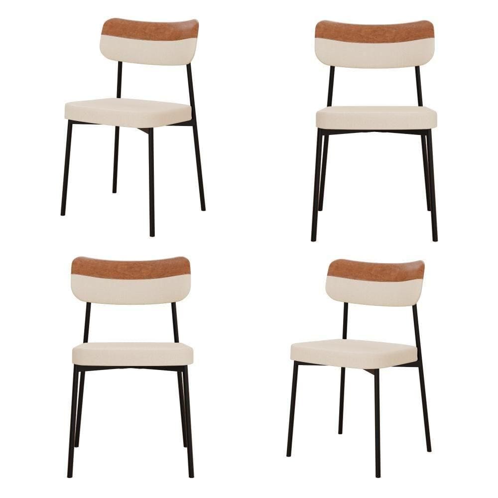 Cadeira Mynna Fixa C/4 Pes 525 X 470 X 790 Mm C/4 Un. Caramelo Crt Areia/courino Caramelo