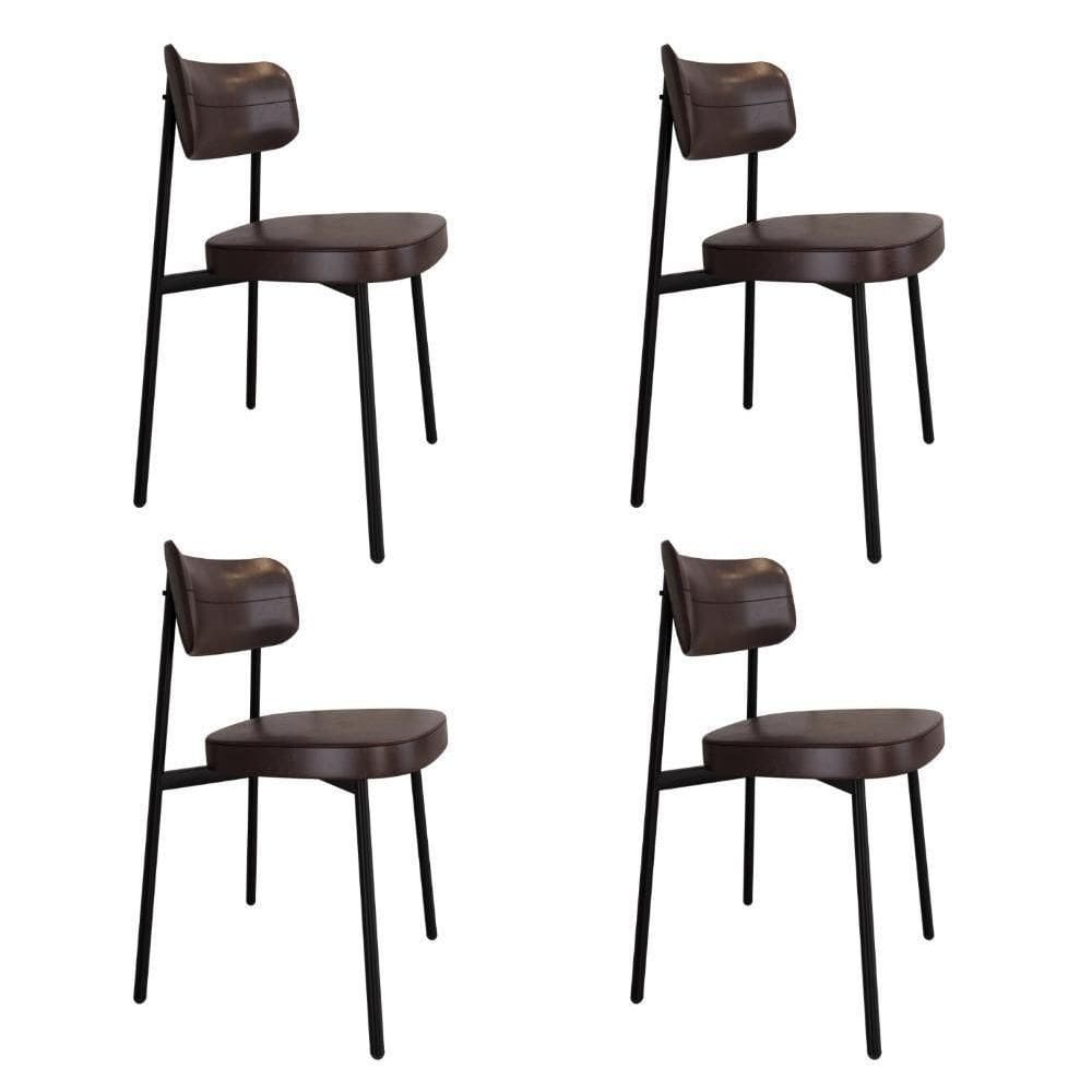 Cadeira Alloa Fixa C/4 Pés 50 X 44,7 X 83,8 Cm C/4 Un. Courino Café Courino Café