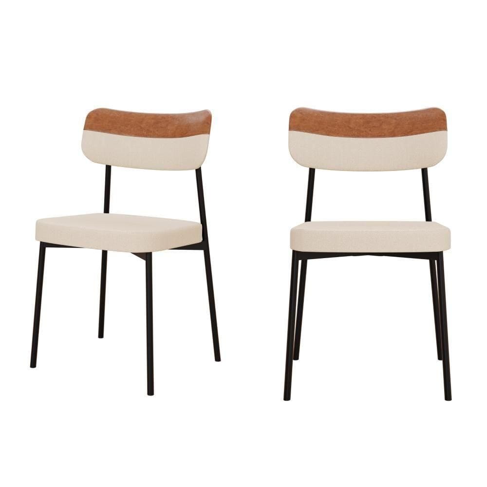 Cadeira Mynna Fixa C/4 Pes 525 X 470 X 790 Mm C/2 Un. Caramelo Crt Areia/courino Caramelo