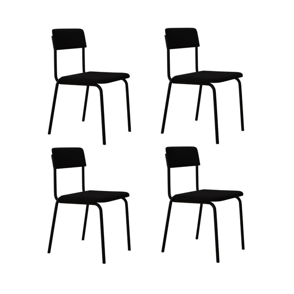 Cadeira Fit Fixa C/4 Pes 475 X 505 X 810 Mm C/4 Un. Preto Preto