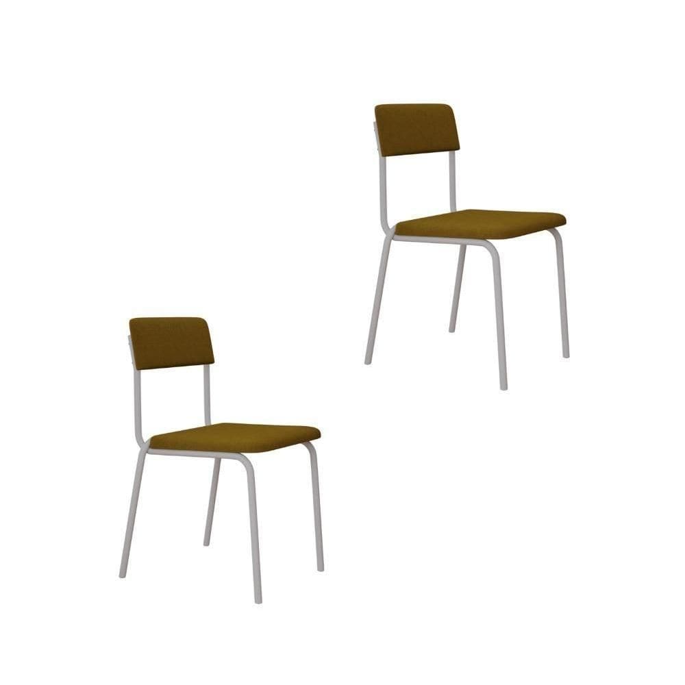 Cadeira Fit Fixa C/4 Pes 475 X 505 X 810 Mm C/2 Un Pés Brancos. Mostarda Mostarda