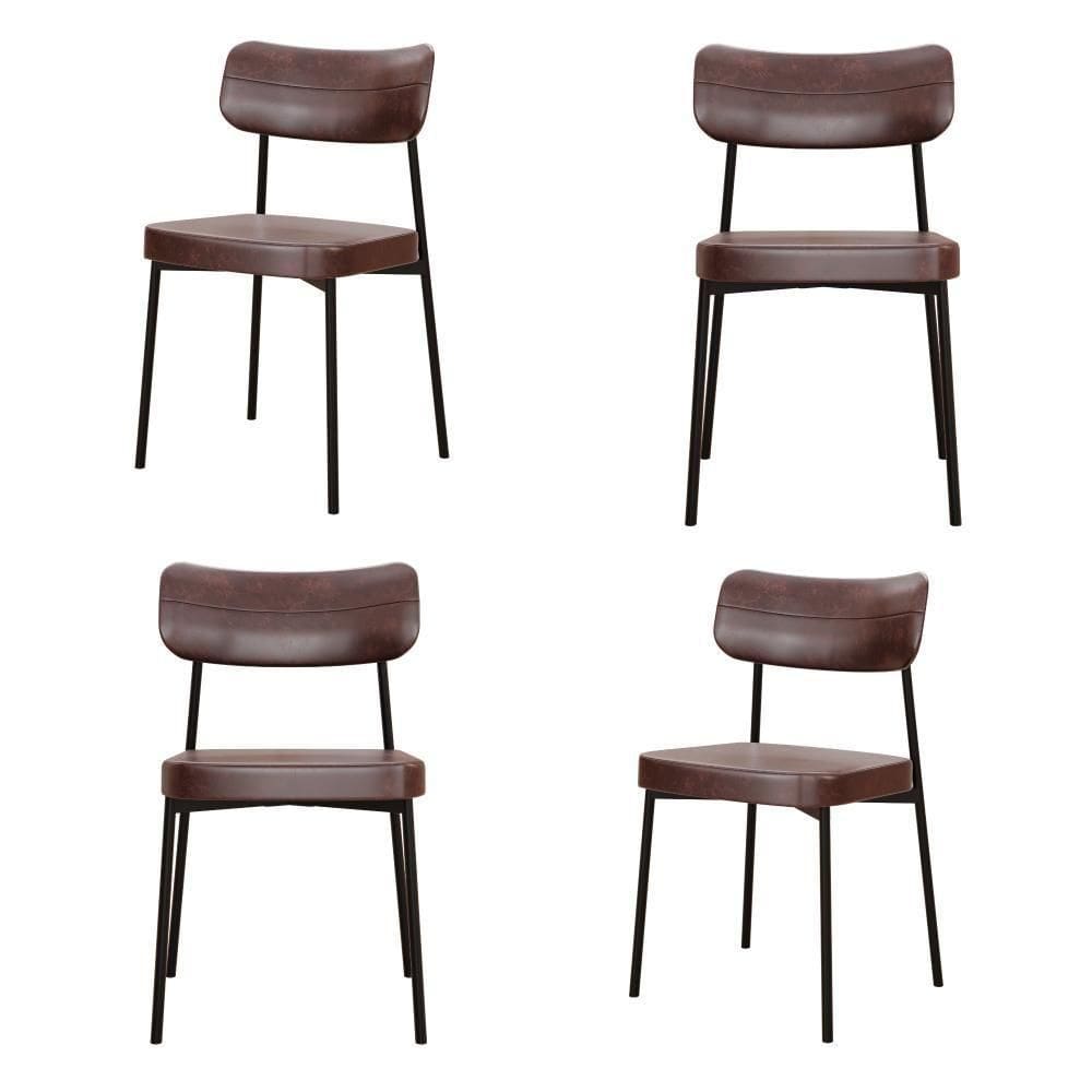 Cadeira Mynna Fixa C/4 Pes 525 X 470 X 790 Mm C/4 Un. Courino Café Courino Café