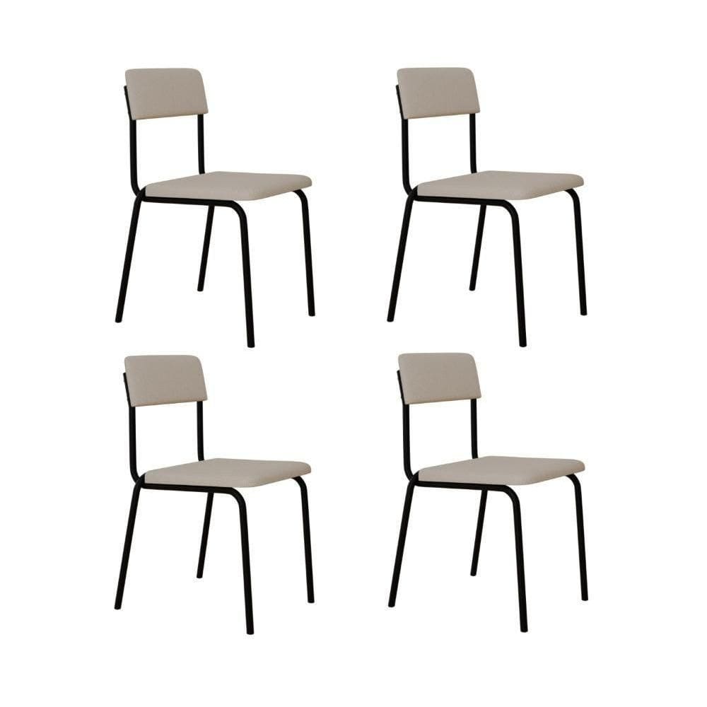 Cadeira Fit Fixa C/4 Pes 475 X 505 X 810 Mm C/4 Un. Corriente Palha Corriente Palha