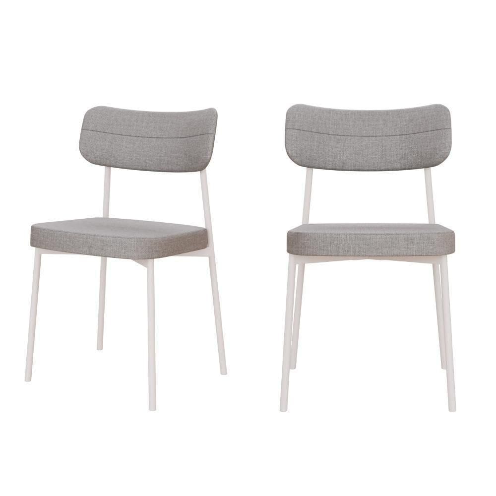 Cadeira Mynna Fixa C/4 Pes 525 X 470 X 790 Mm C/2 Um Pés Brancos. Corriente Cinza Claro Corriente Cinza Claro