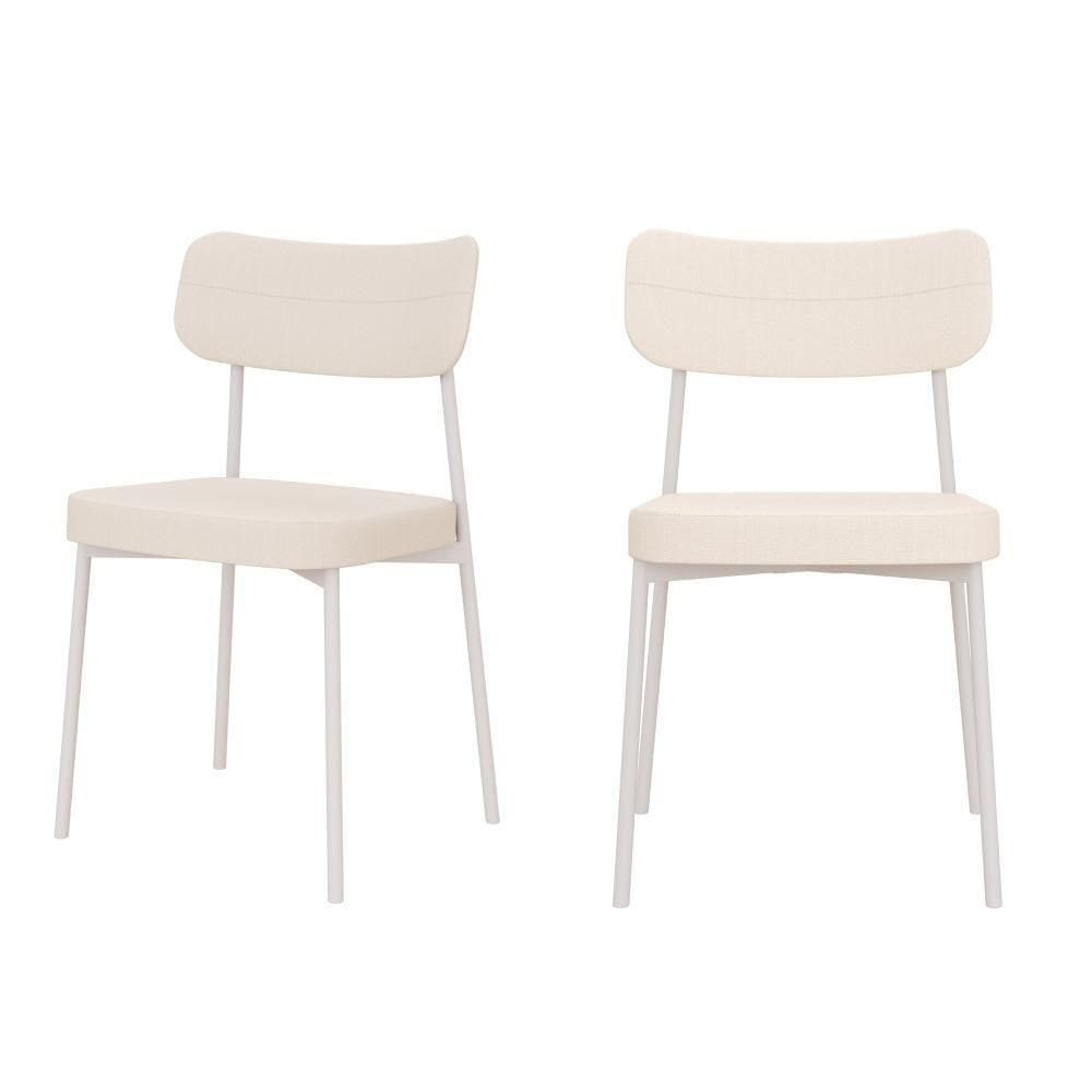 Cadeira Mynna Fixa C/4 Pes 525 X 470 X 790 Mm C/2 Um Pés Brancos. Corriente Palha Corriente Palha