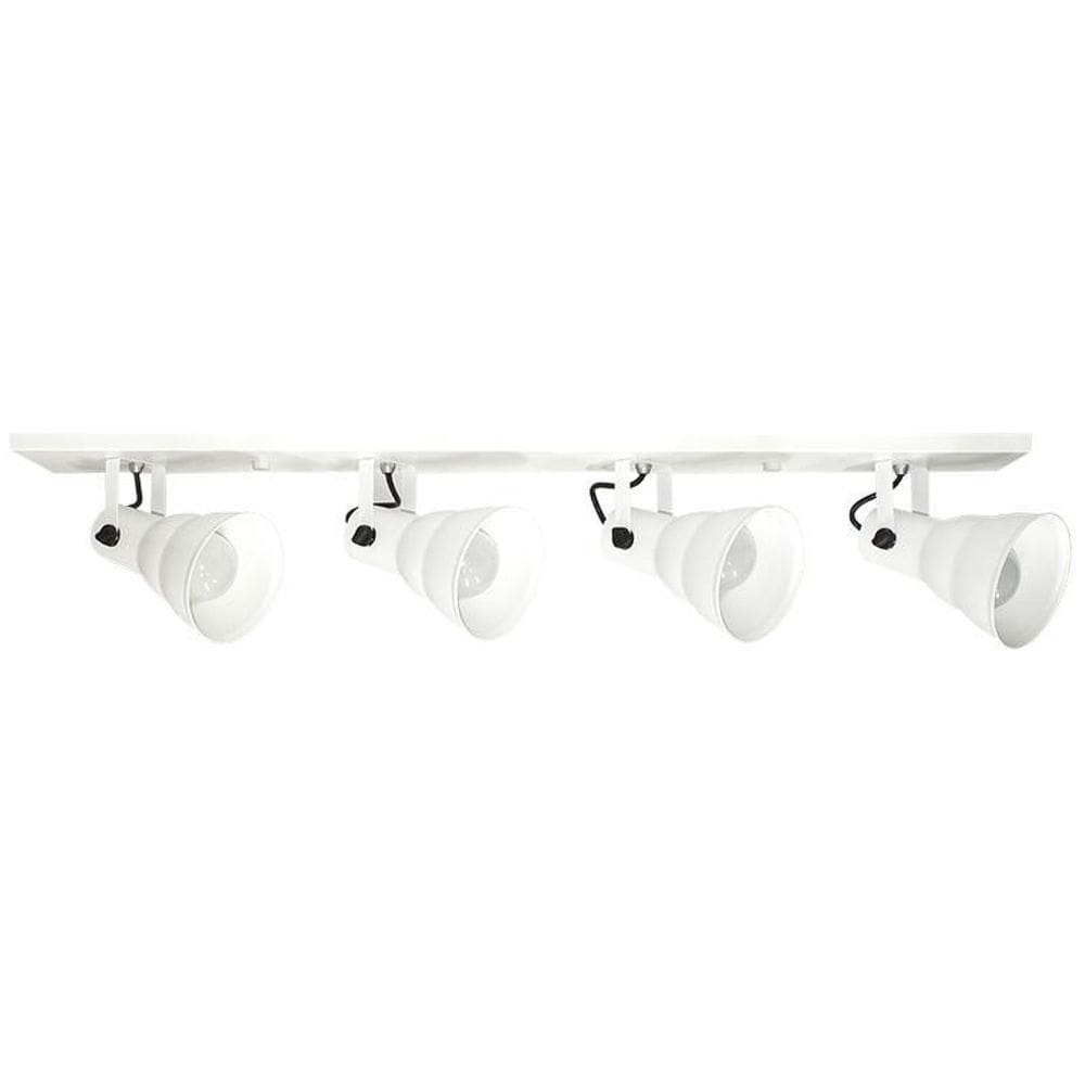 Luminária Spot Taschibra Linear Hol 4Xe27 Branco/Preto