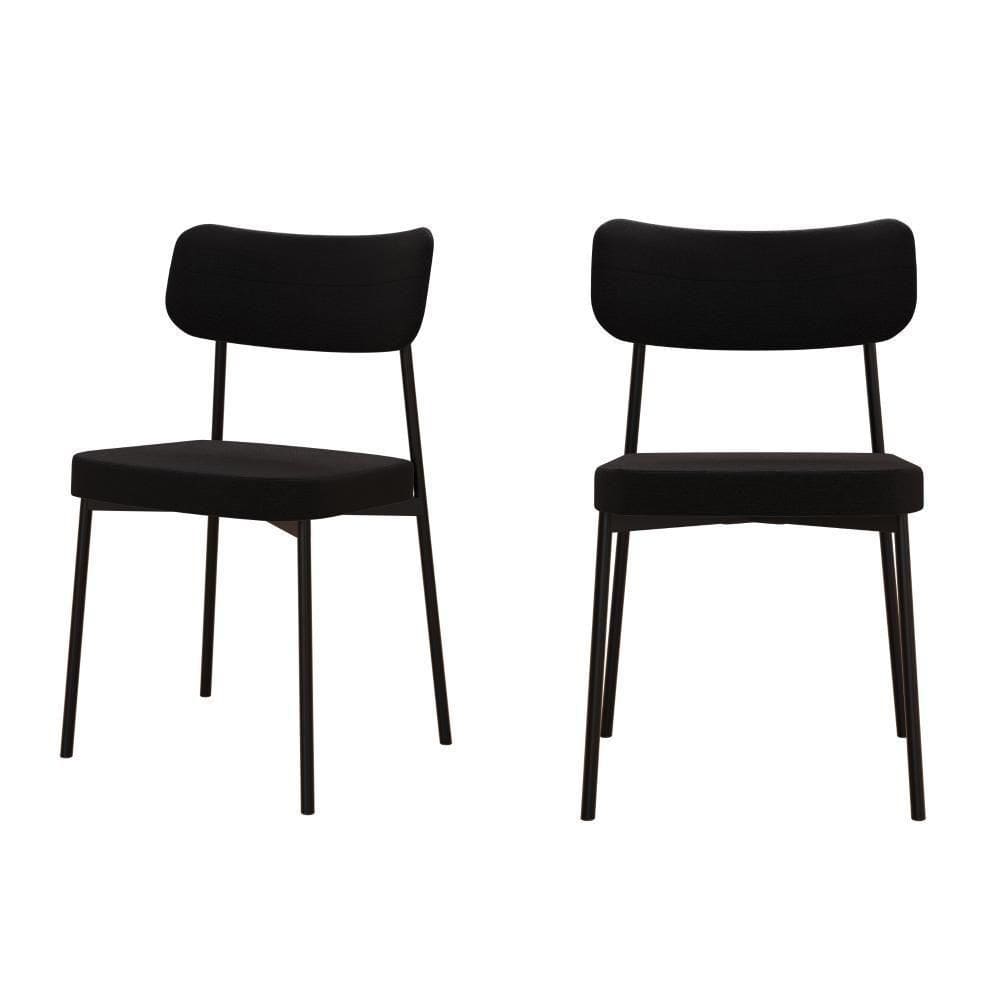 Cadeira Mynna Fixa C/4 Pes 525 X 470 X 790 Mm C/2 Un. Courino Preto Courino Preto