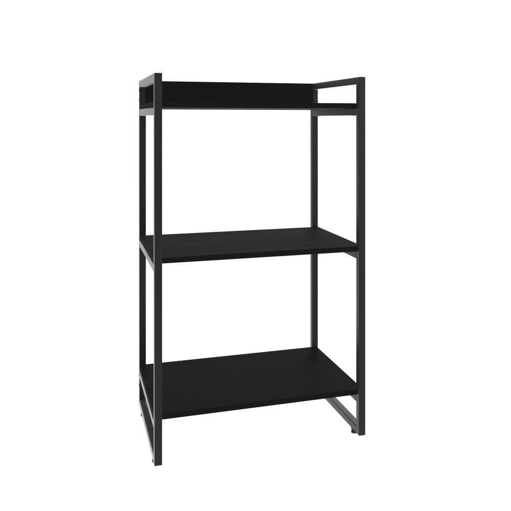 Estante Kuadra 60x40x104cm Com 03 Prateleiras Preto ônix /