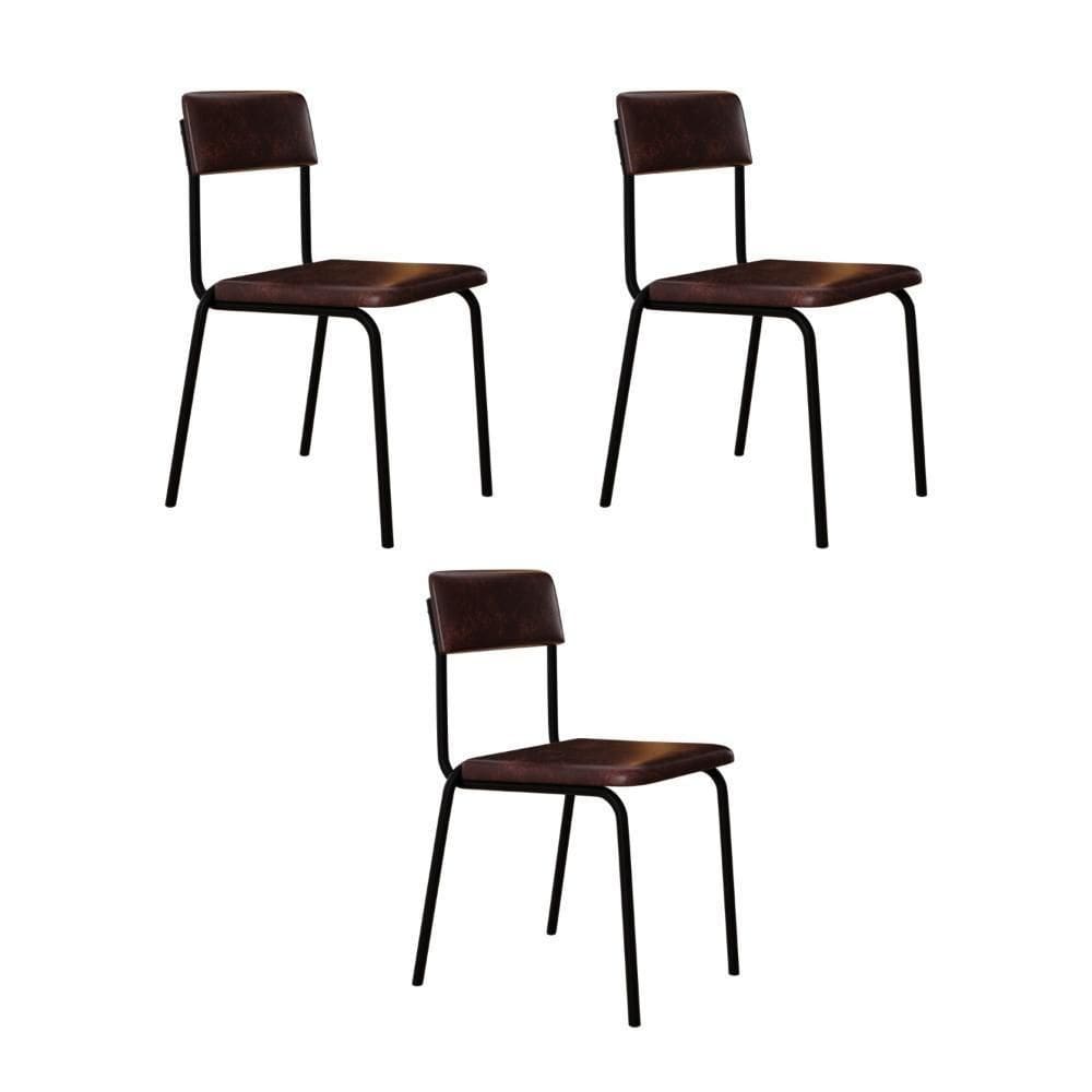 Cadeira Fit Fixa C/4 Pes 475 X 505 X 810 Mm C/3 Un. Courino Café Courino Café