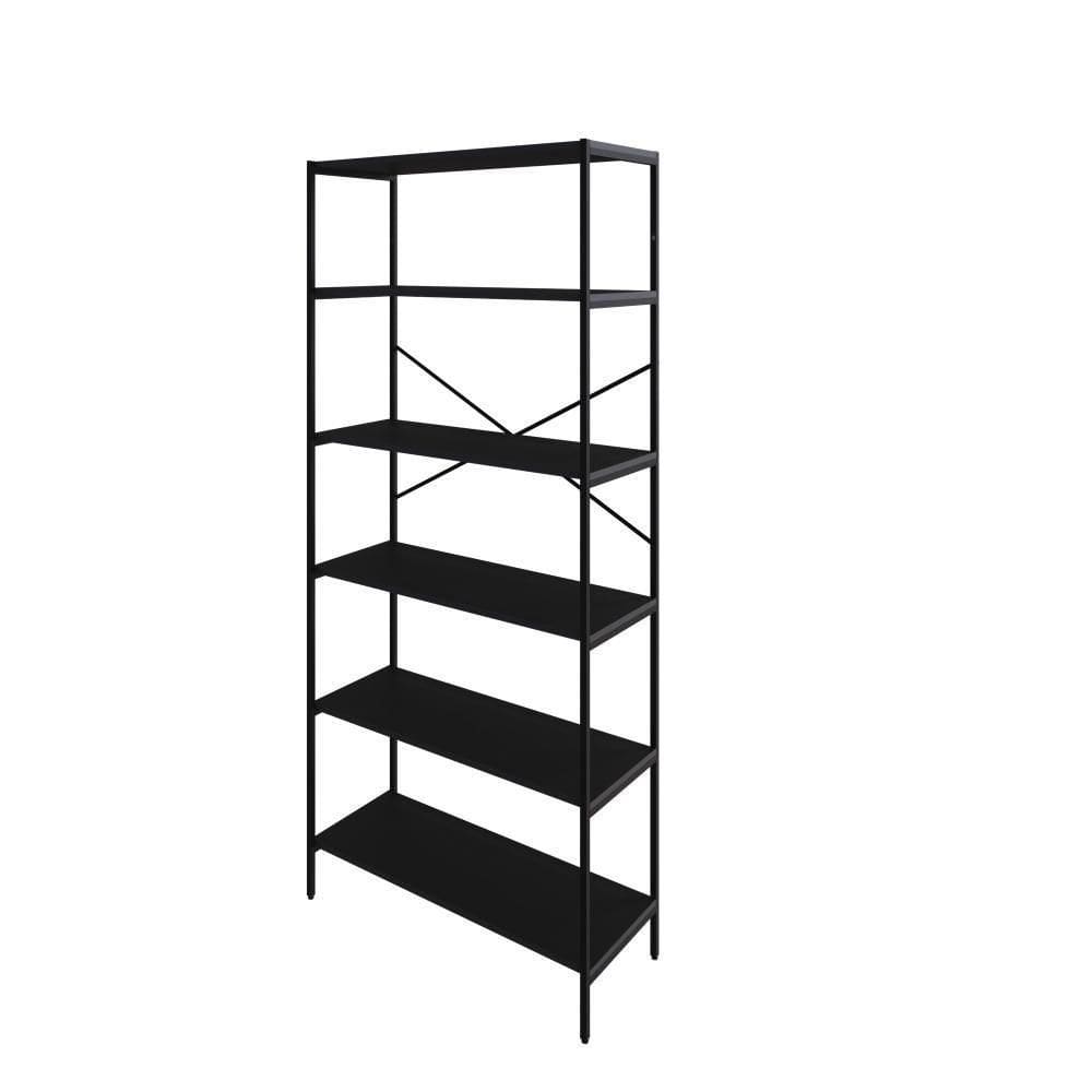 Estante C/06 Prateleiras 186x80x33cm Tub Tueh1886 Preto ônix - Preto ônix /