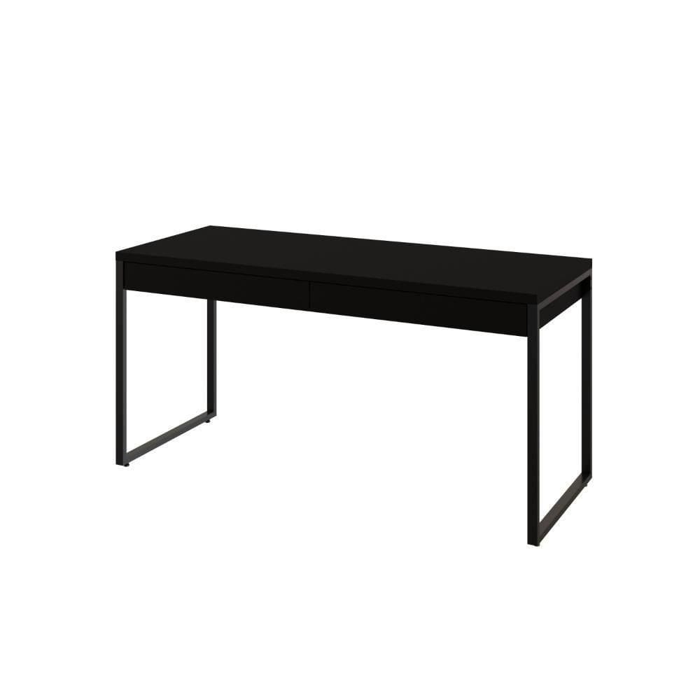 Mesa Kuadra Diretor 150x60x75cm C-02 Gavetas Preto ônix - Preto ônix -