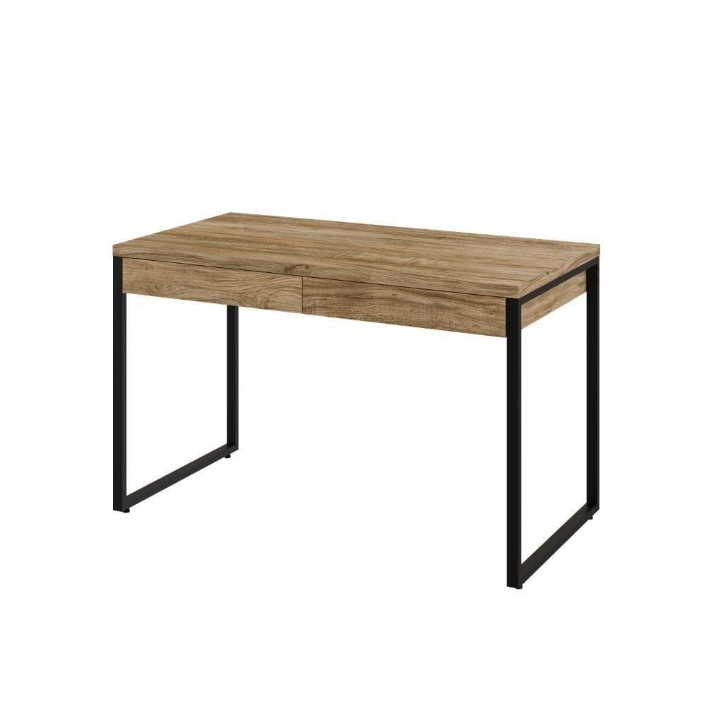 Mesa Kuadra Office 120x60x75cm C-02 Gavetas Carvalho - Carvalho -