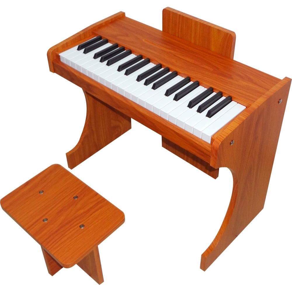 Piano Digital Infantil de Madeira 37 Teclas com Estante e Banco Rhythmic