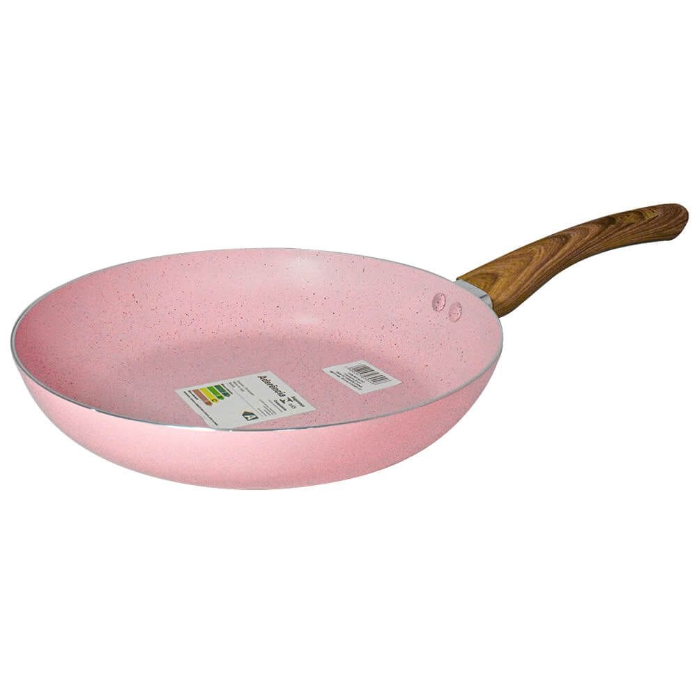 Frigideira Antiaderente Revestimento Cerâmica 24cm Sahara Chama Rosa - Casambiente