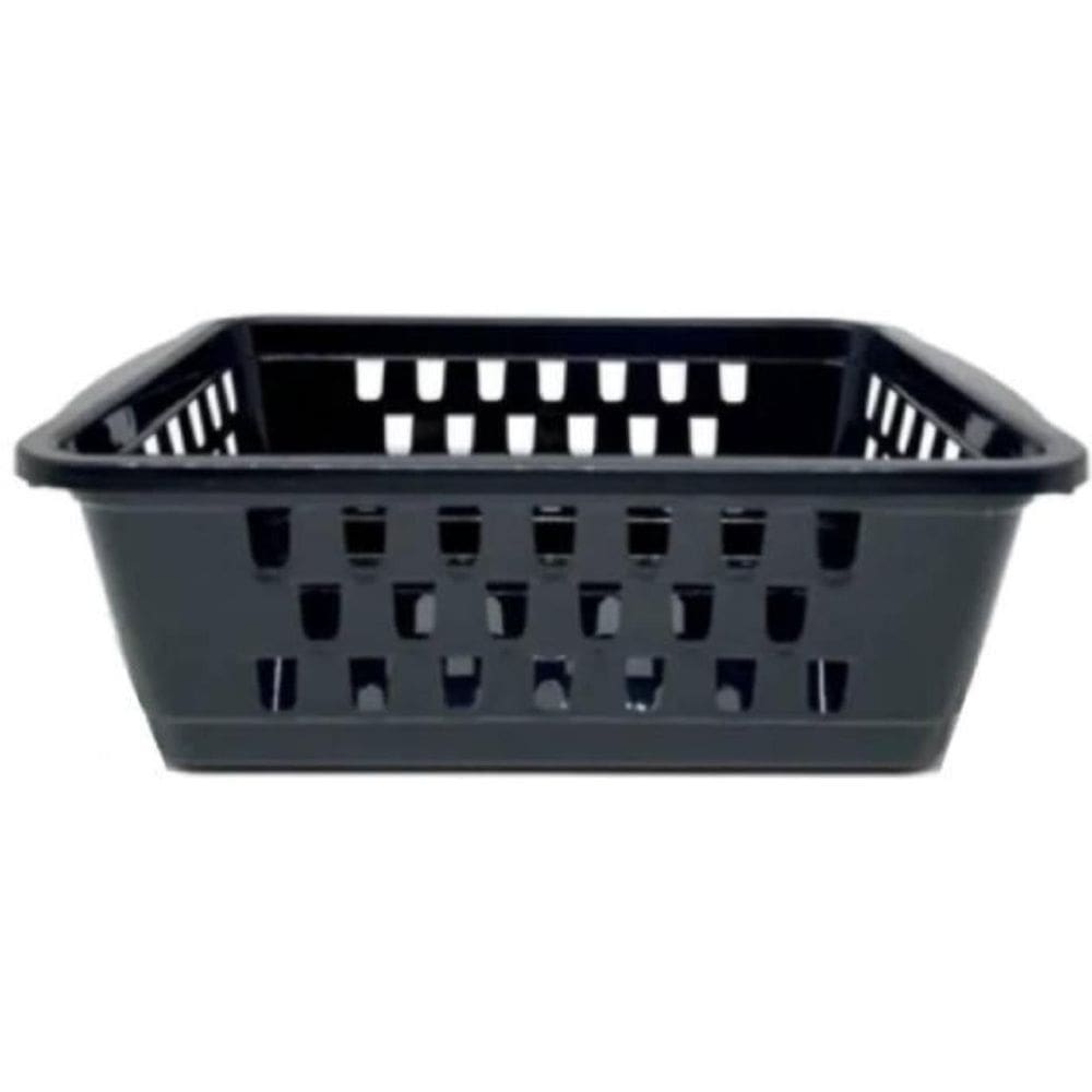 Kit 6 Cestos Organizador Médio 1400 Ml Preto 20X15X6Cm 1948