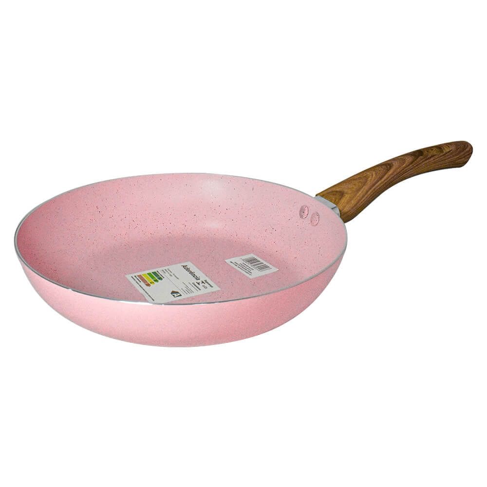 Frigideira Antiaderente Revestimento Cerâmica 22cm Sahara Chama Rosa - Casambiente