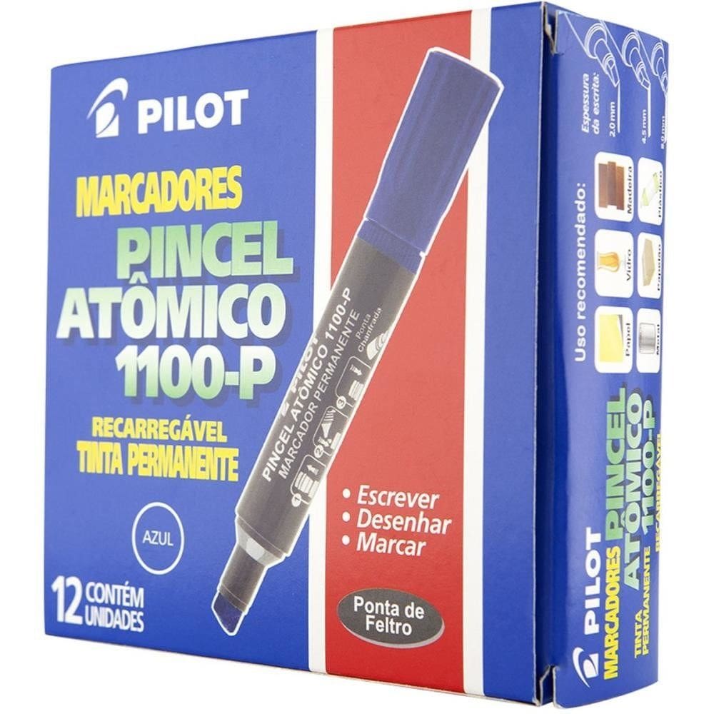 Pincel Marcador Permanente Atômico 1100p Azul Recarreg Pilot