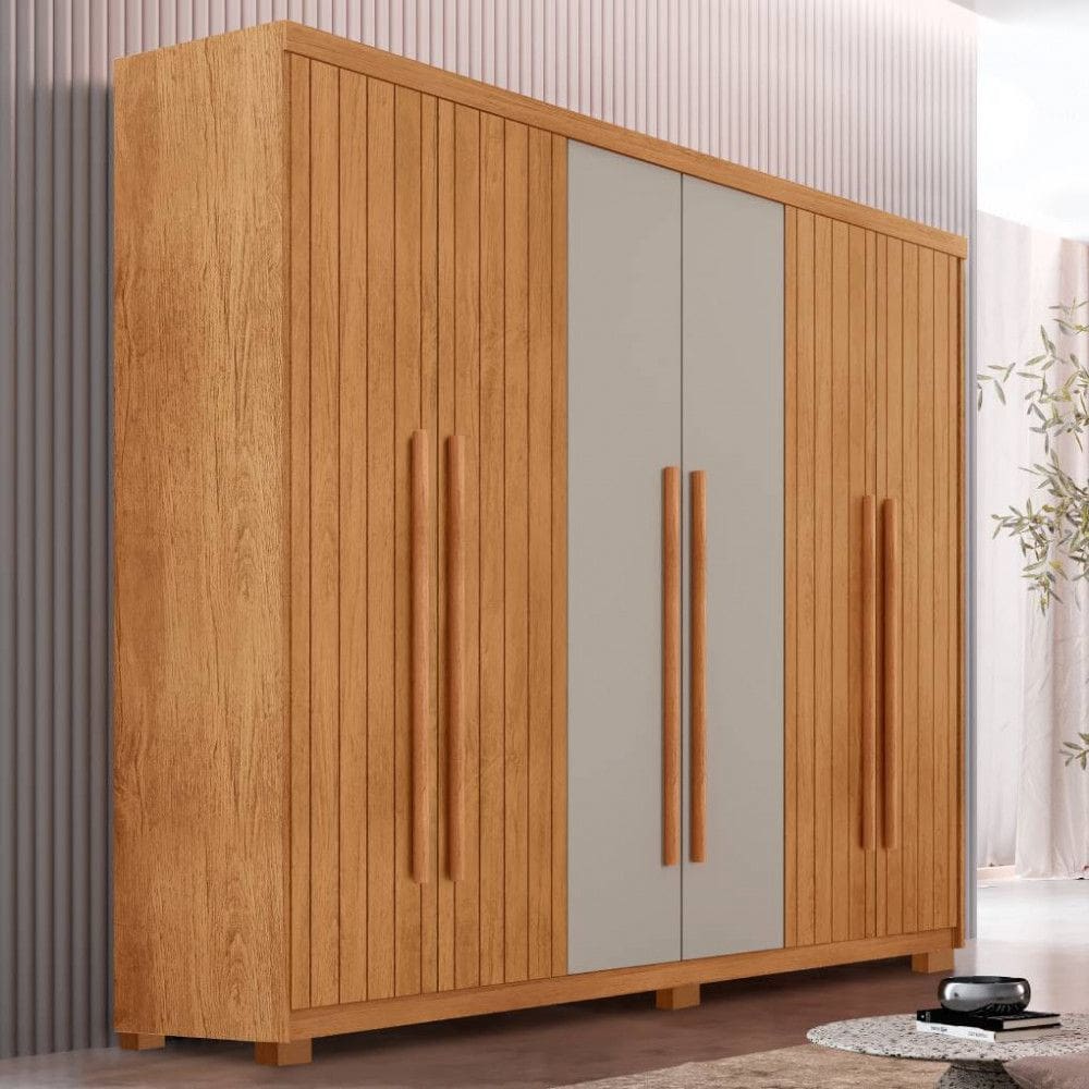 Guarda-Roupa Casal Hawaii Frisado 6 Portas 2 Gavetas Rufato