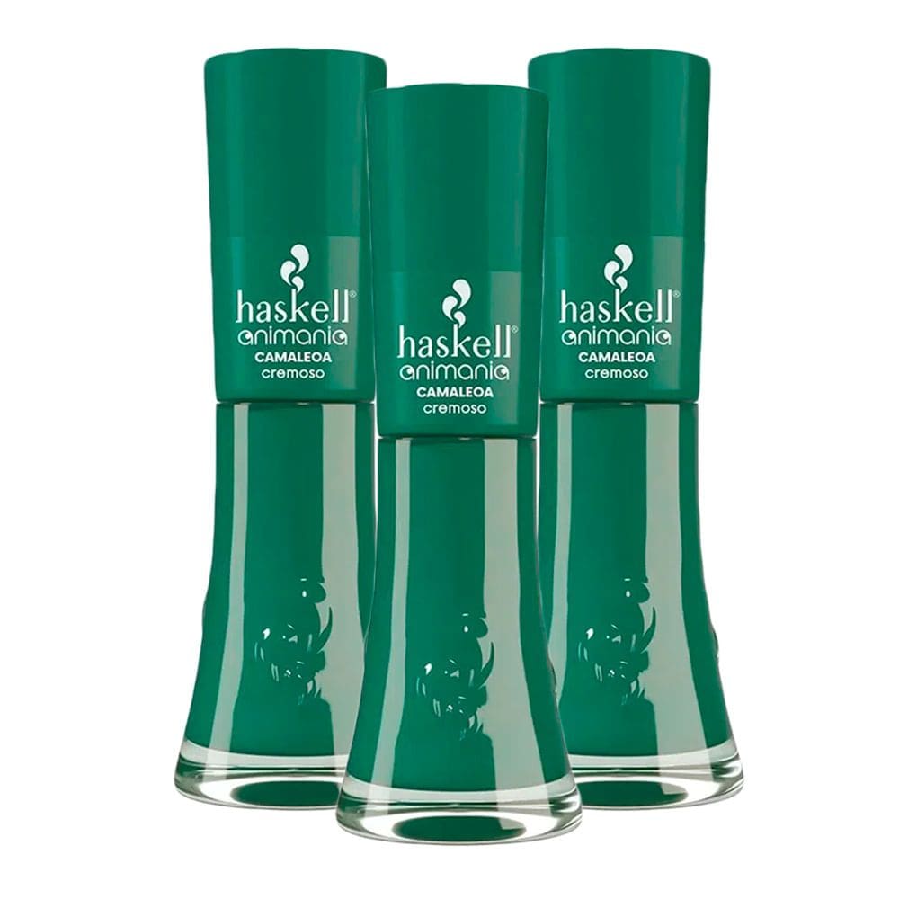 Kit 3 Esmalte Haskell Animania Cor Camaleoa 8ml