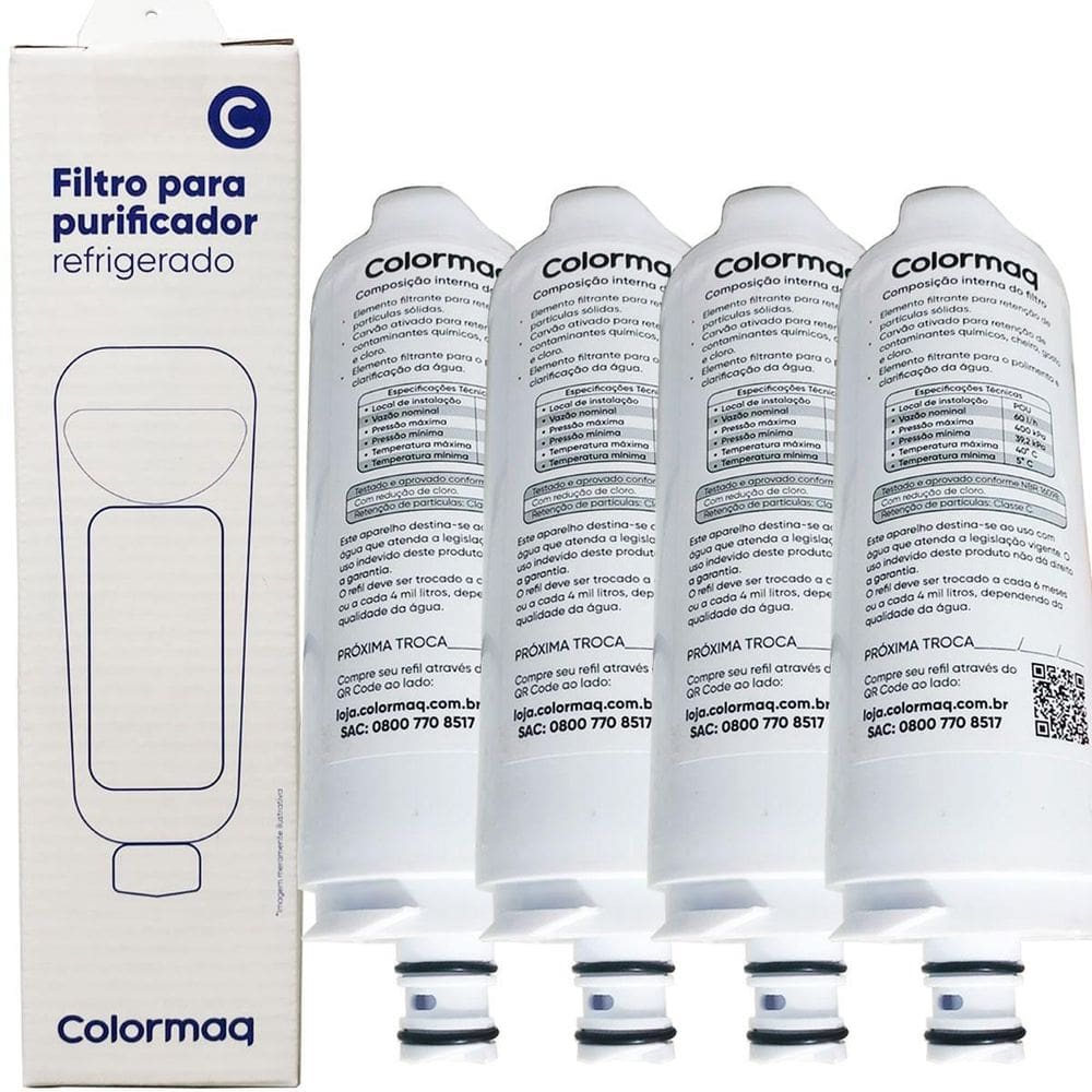 Kit 04 Filtro Refil Colormaq Acqua Purificador Cpuhevaban