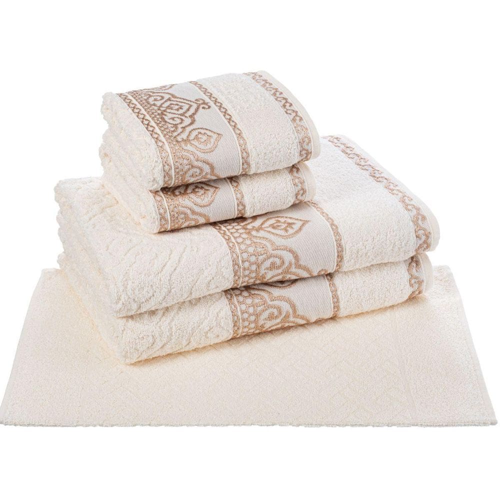 Jogo Banho Gigante 05 Pças Caviquioli Algodão Barroca Pérola