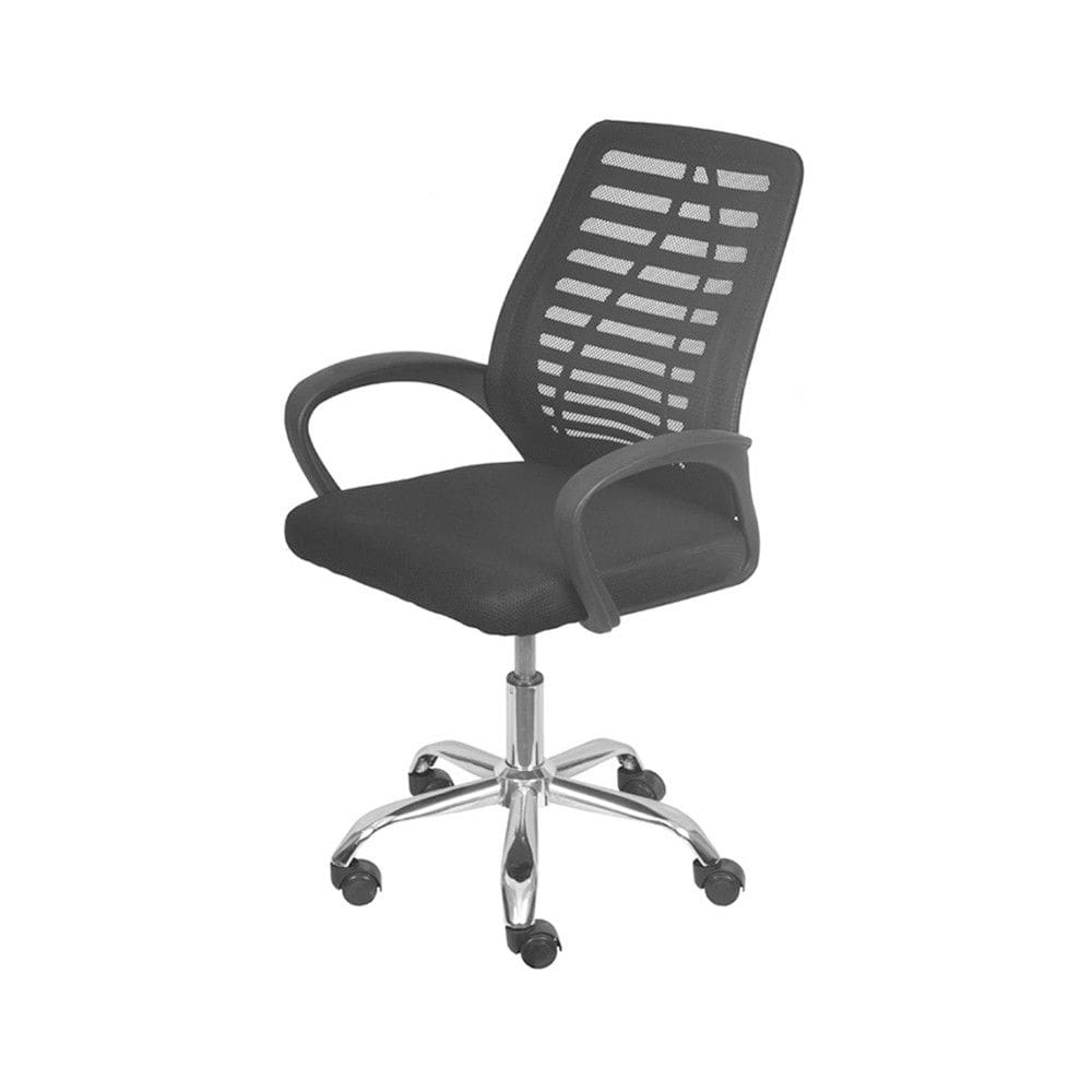 Cadeira OR-3324 Baixa em Tela com Base Cromada e Rodízio OR Design