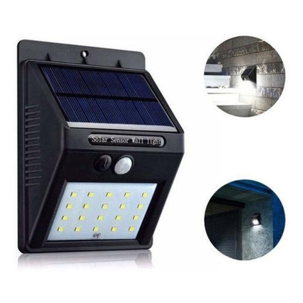 Luminaria Solar Led Automática Sensor Presença Ip67 30 Led