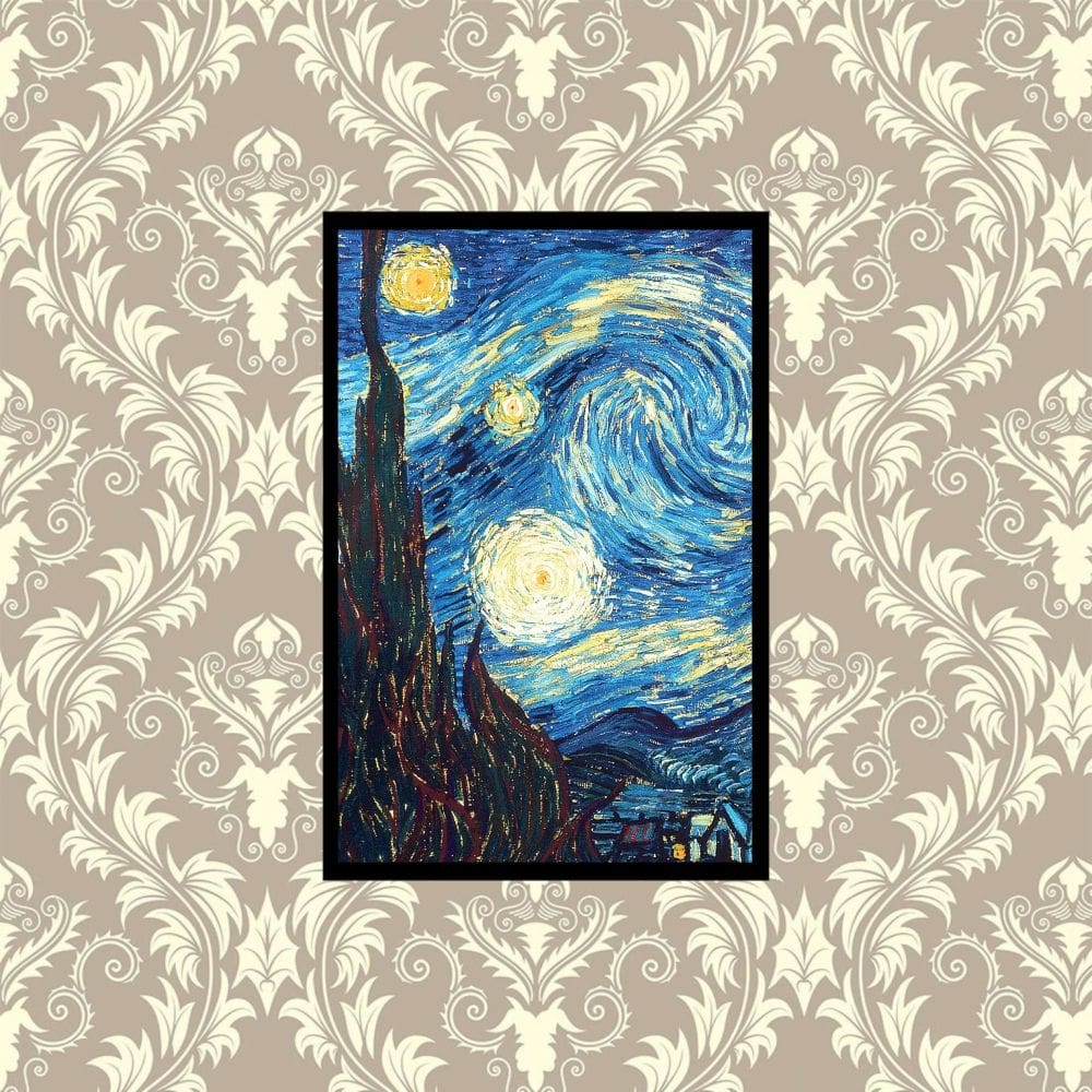 Quadro Com Moldura - 60X40 Noite Estrelada Vicente Van Gogh