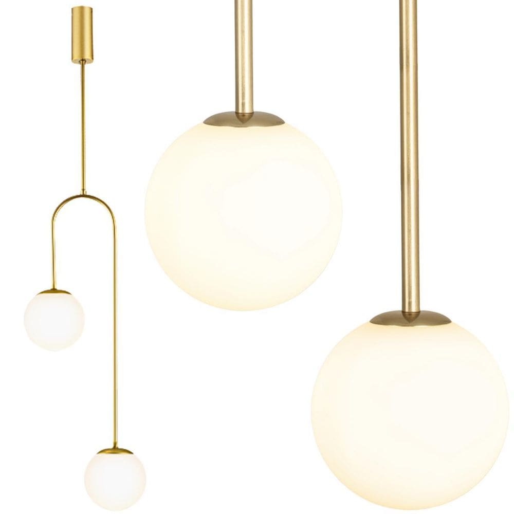 Luminária Pendente Teto 92Cm Jabuticaba Globo Vidro 12Cm G9