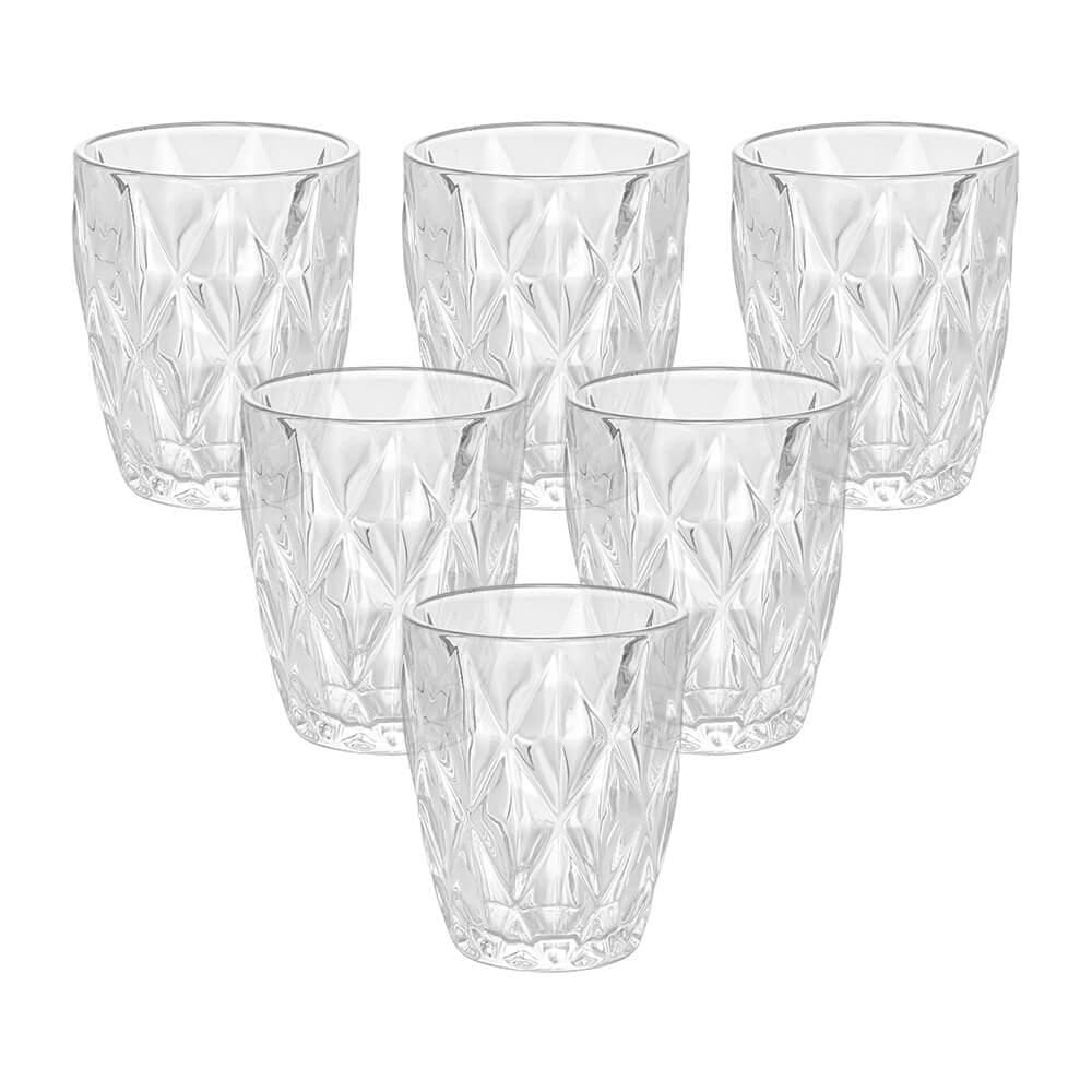 Jogo De Copos Lyor Diamond Transparente - 6 Peças