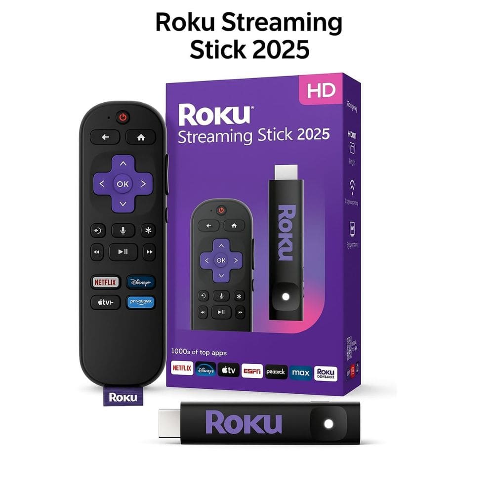 Roku Streaming Stick 2025 HD HDMI Controle por Voz Full HD