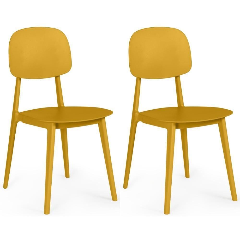 Kit 2 Cadeiras Itália Para Sala/cozinha Em Polipropileno - Amarelo