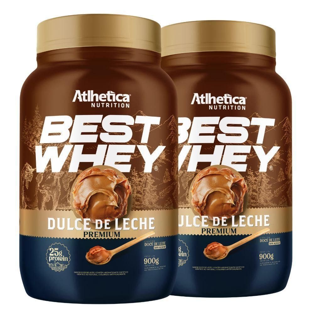 2 Whey Isolado Hidrolisado Gourmet Doce Leite 900G Atlhetica
