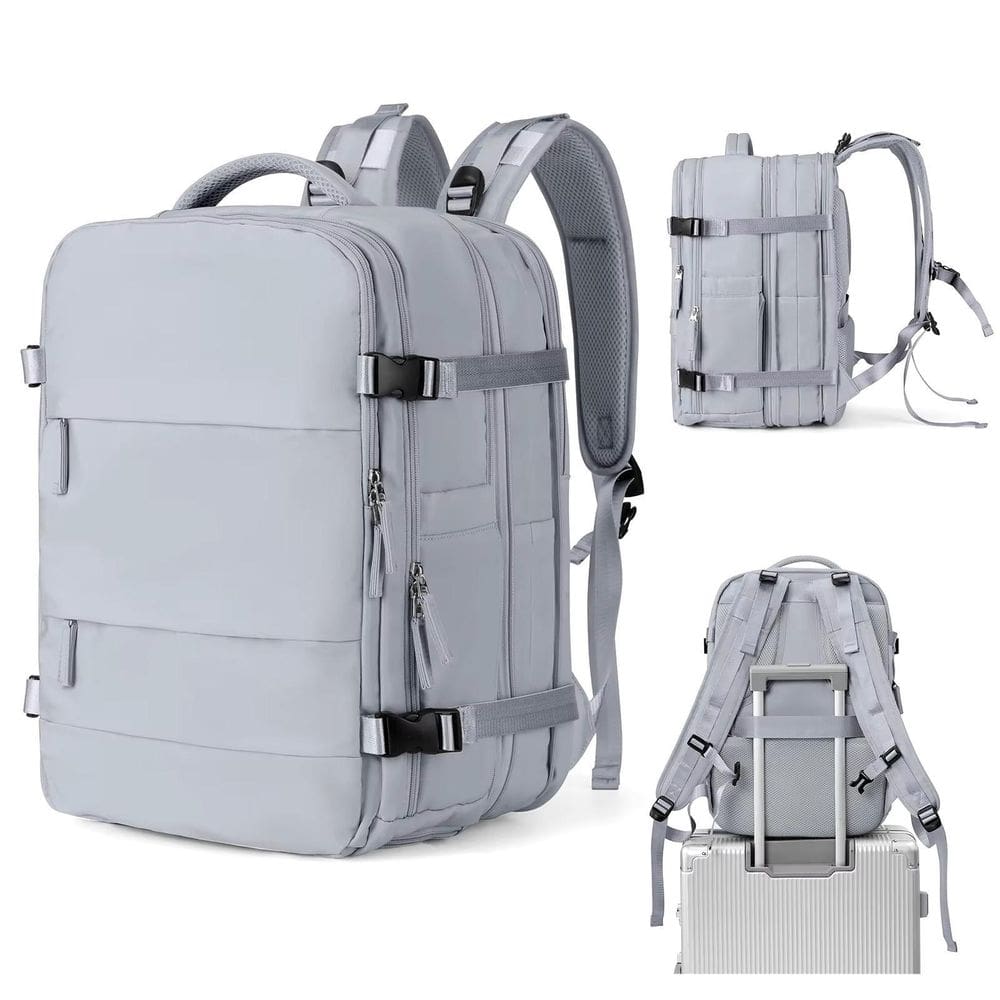 Mochila Impermeável Expansível Notebook Usb Reforçada-Cinza