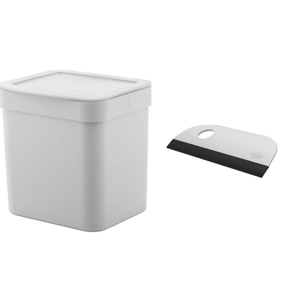 Kit Lixeira Trium C Tampa 4,7Litros + Rodinho De Pia Cozinha