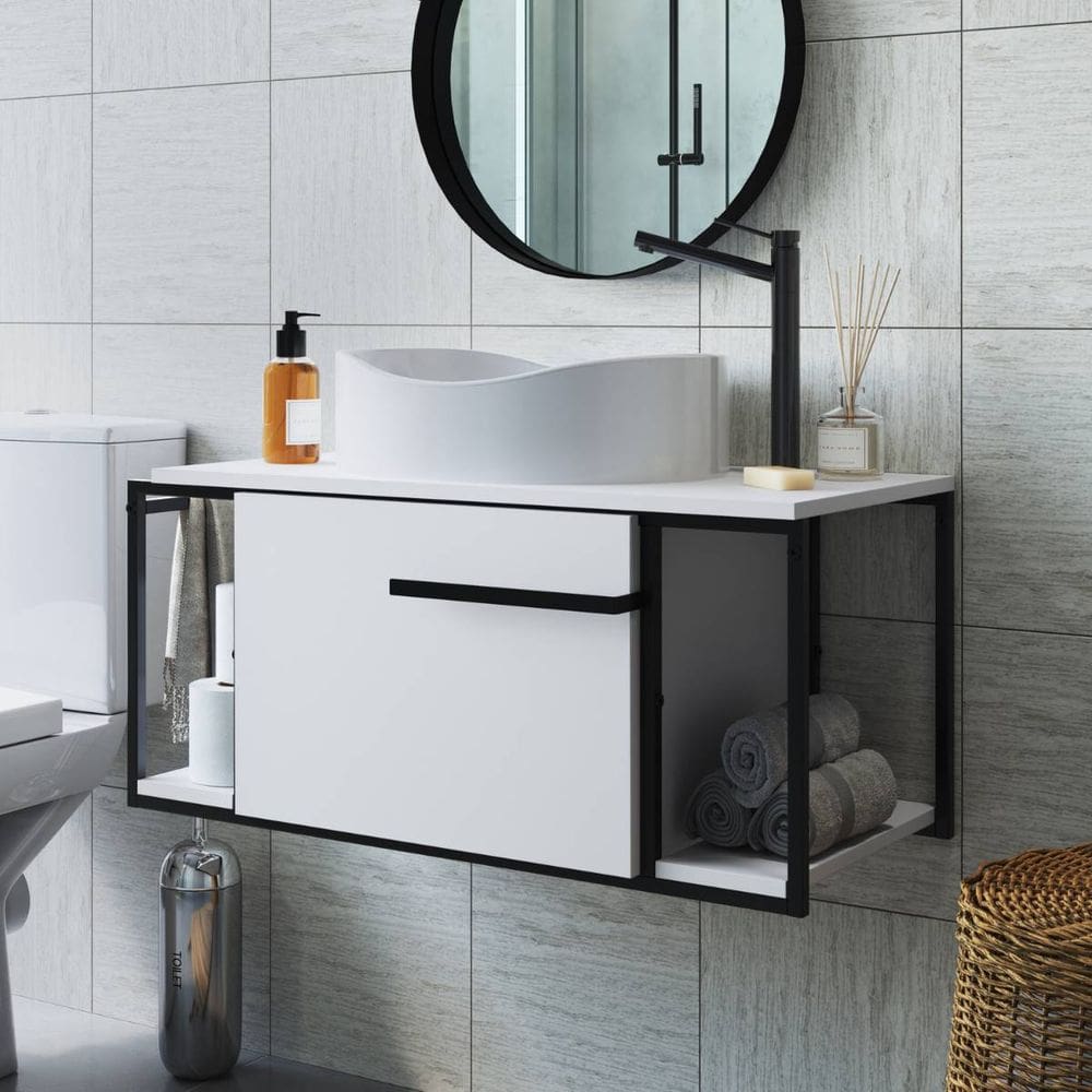 Gabinete Banheiro Sem Cuba Armário Lavabo Porta Toalha