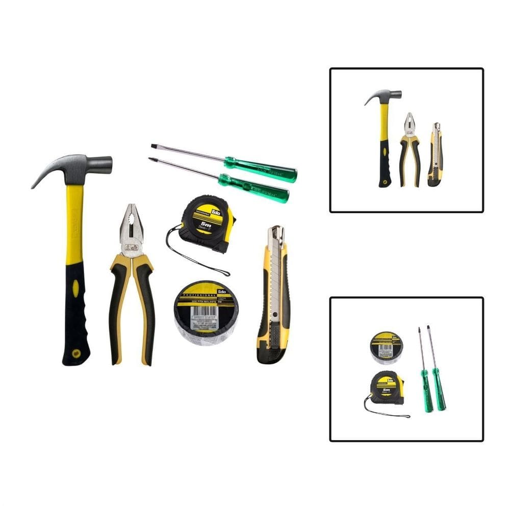 Kit Martelo Alicate Trena Fita Estilete Chave Fenda Philips