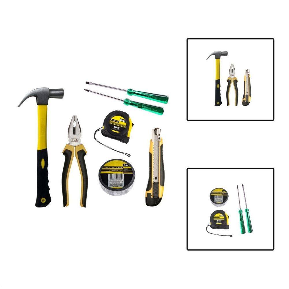 Kit Martelo Alicate Trena Fita Estilete Chave Fenda Philips