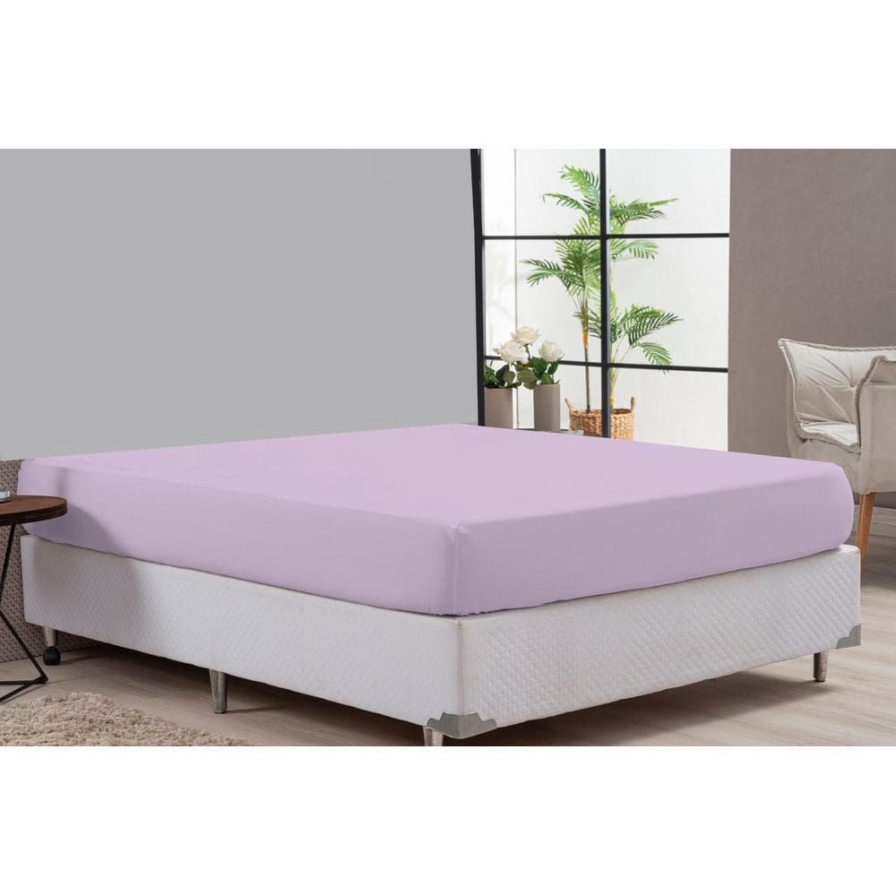 Lençol Avulso 80% Algodão Lilás Cama Casal Padrão