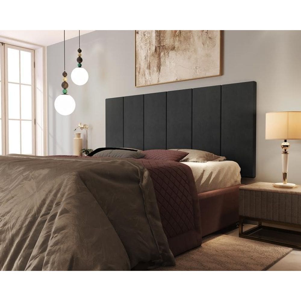 Painel Cabeceira Cama Casal 1,40 Million Preto Comprar