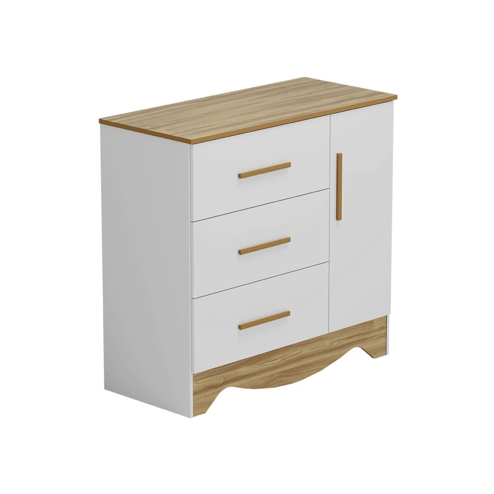 Cômoda Infantil Popy Retrô 1 Porta Lisa Plus Branco Amêndoa