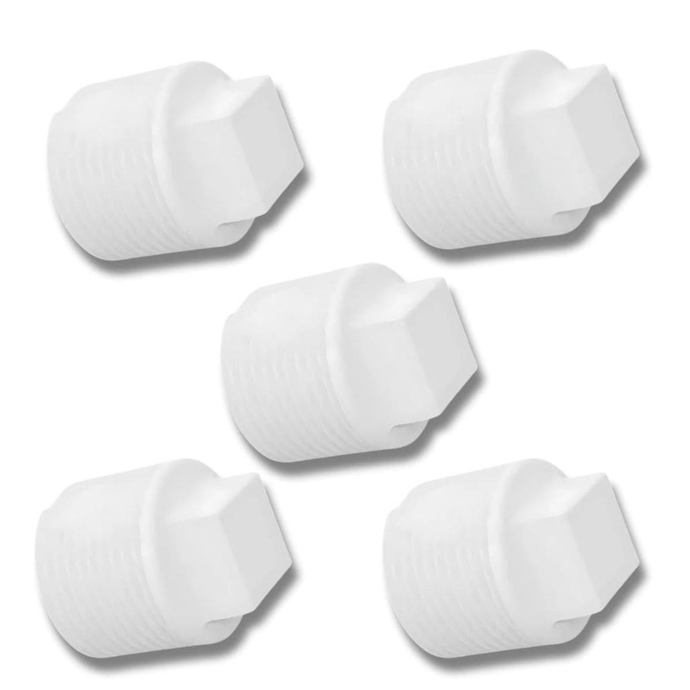 Plug Tampão 3/4 Polegada Roscável Em Pvc Branco 05 Un