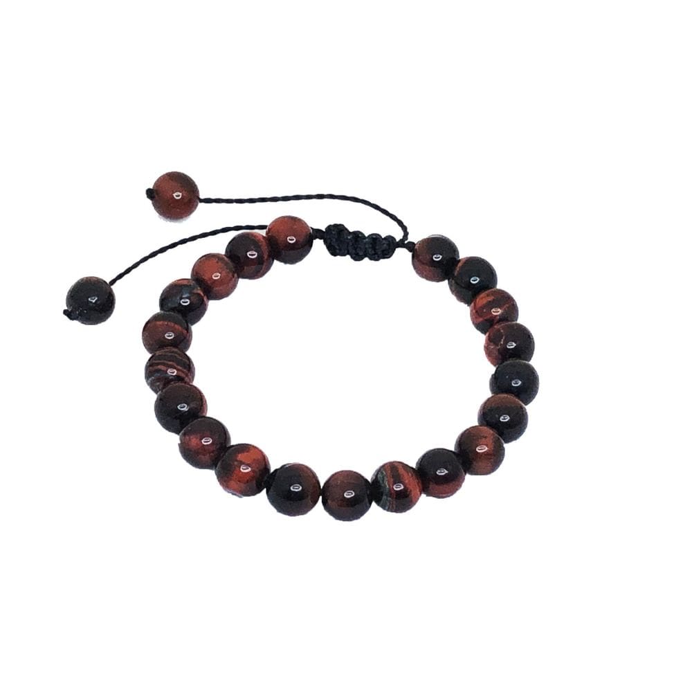 Pulseira Masculina Bolinha Pedra Olho De Tigre Olho De Boi