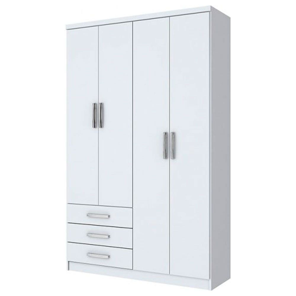 Guarda-Roupa Solteiro 4 Portas 3 Gavetas Henn Caju